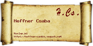 Heffner Csaba névjegykártya